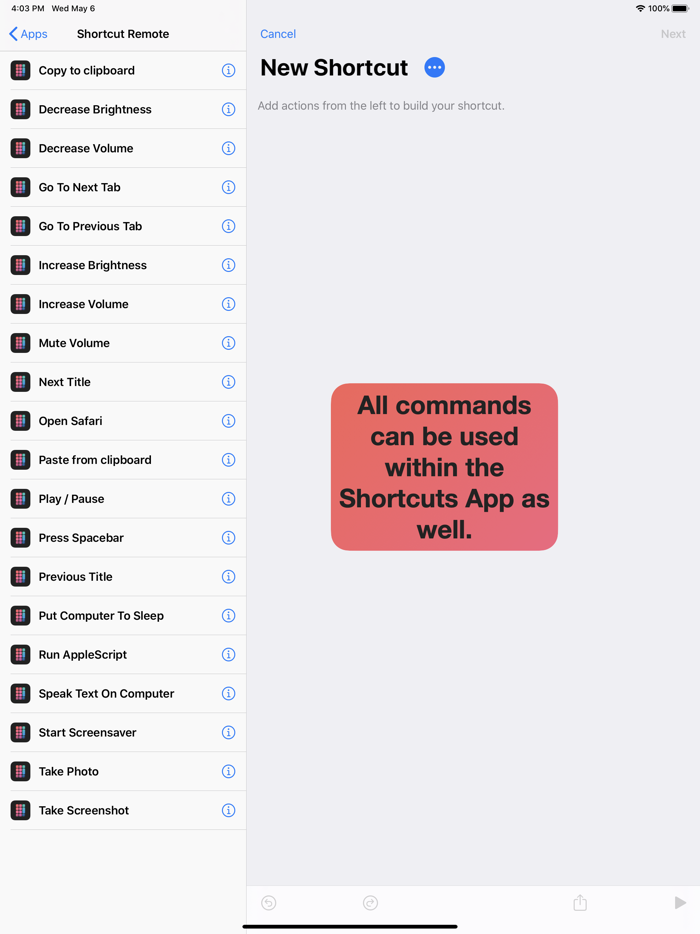 Shortcut Remote Control