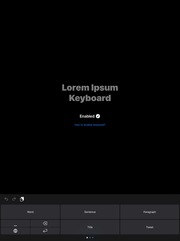 Lorem Ipsum Keyboard iPad screenshot 1 - Developer Tools app
