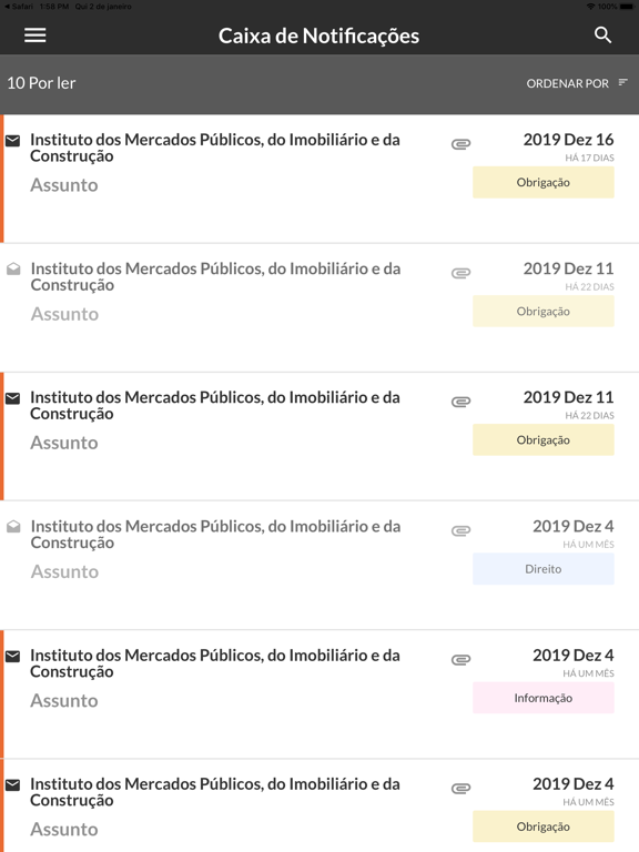 Screenshot #5 pour Notificações Eletrónicas