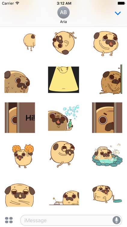 Animated Funny Chubby Pug Dog