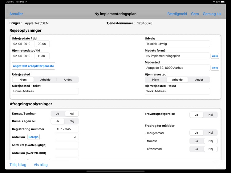 Møde og rejseafregning
