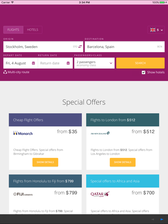 Screenshot #4 pour Flight Scanner - Airfare Deals