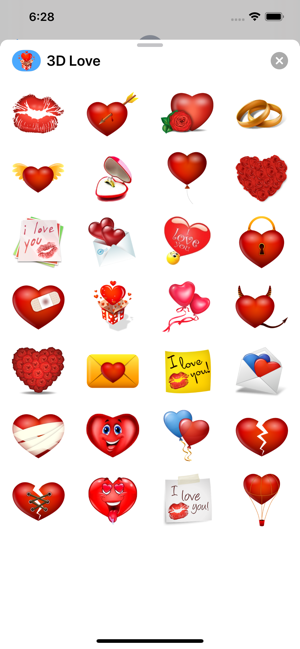 3D Love Stickers for iMessage(圖1)-速報App