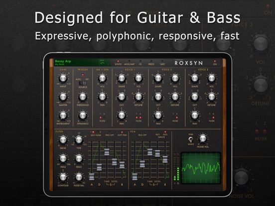 Roxsyn Guitar Synthesizer iPad app afbeelding 2
