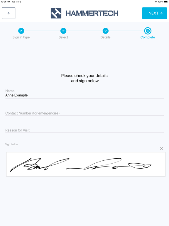 HammerTech Sign-in Book iPad screenshot 4 - Productivity app