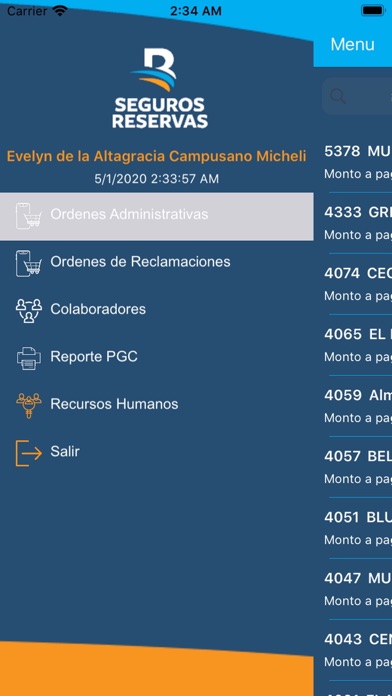 Seguros Reservas Admin365 Screenshot