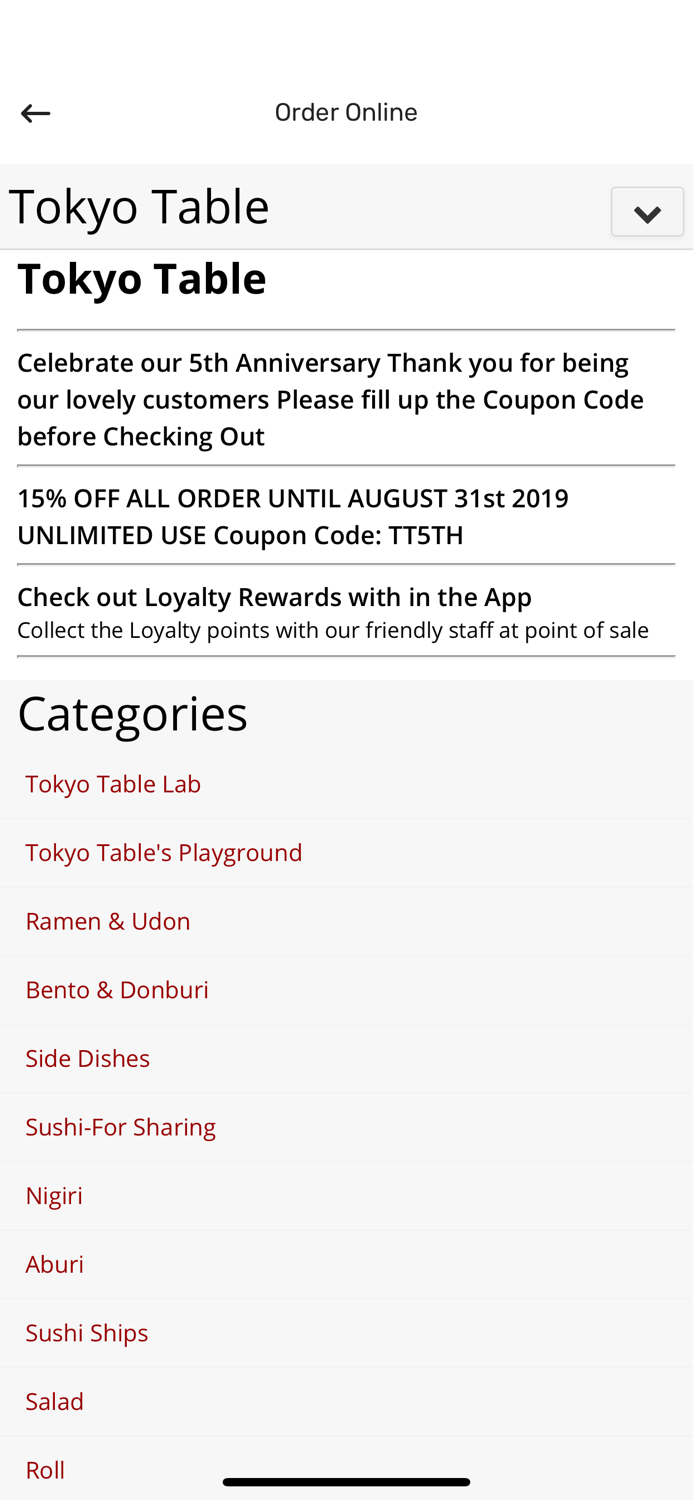 Tokyo Table