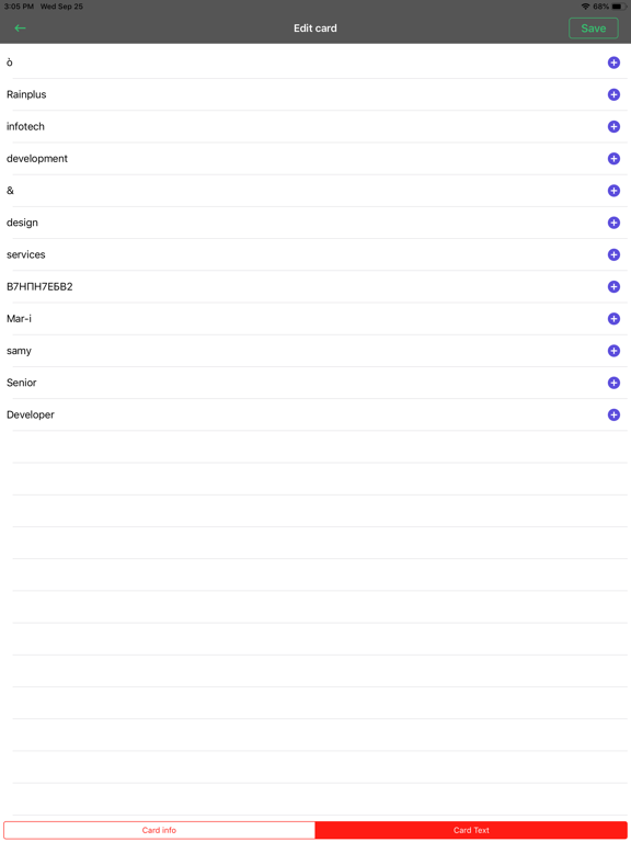 Digital Business Card Reader iPad screenshot