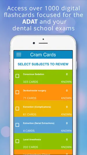 ADAT Oral Surgery Cram Cards screenshot 1