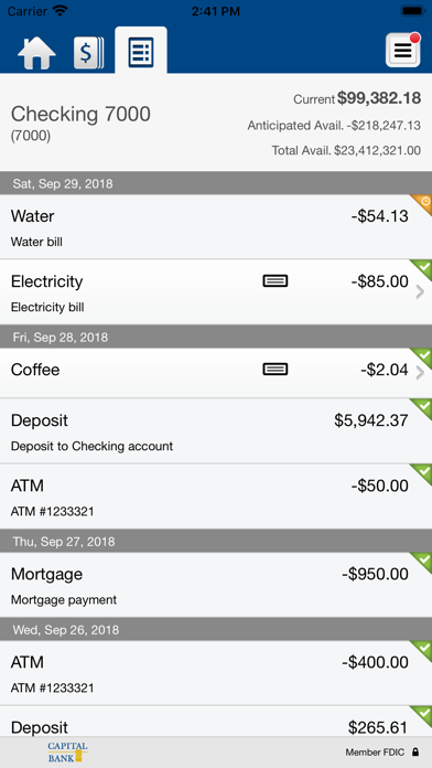 Capital Bank Mobile Business Screenshot