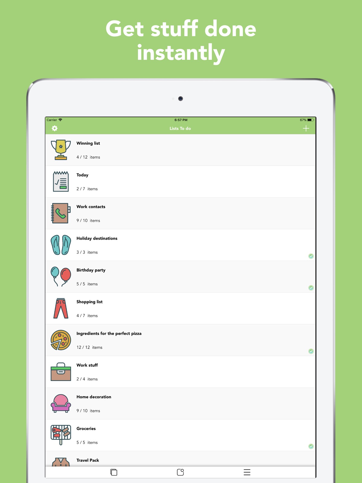 Lists To do ipad screenshot 1