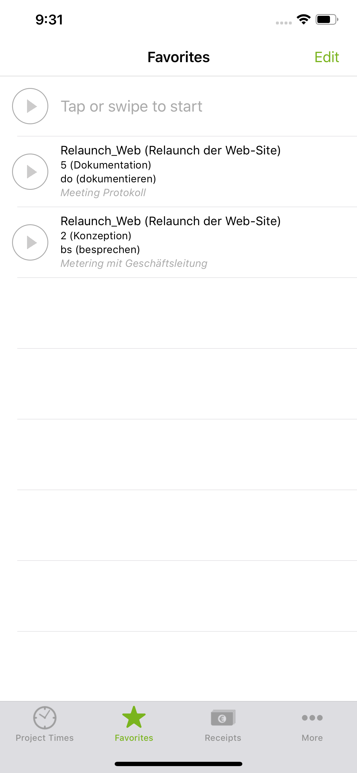 ZEP Timetracking for Projects