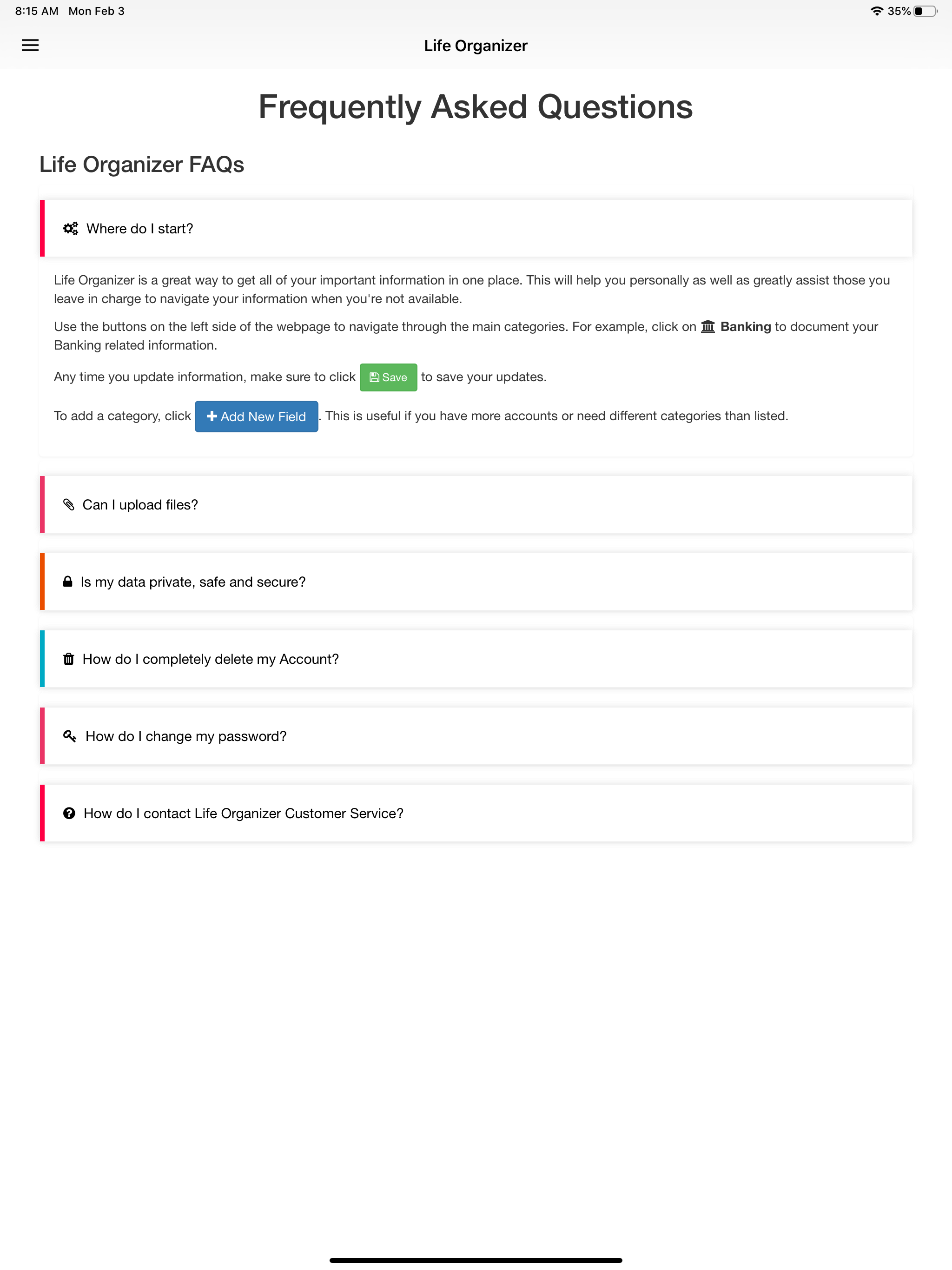 Life Organizer & Estate Plan