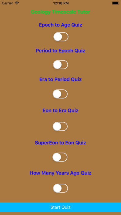 Geology Timescale Tutor Screenshot