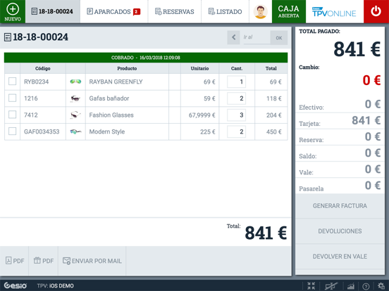 Screenshot #6 pour GESIO TPV Online
