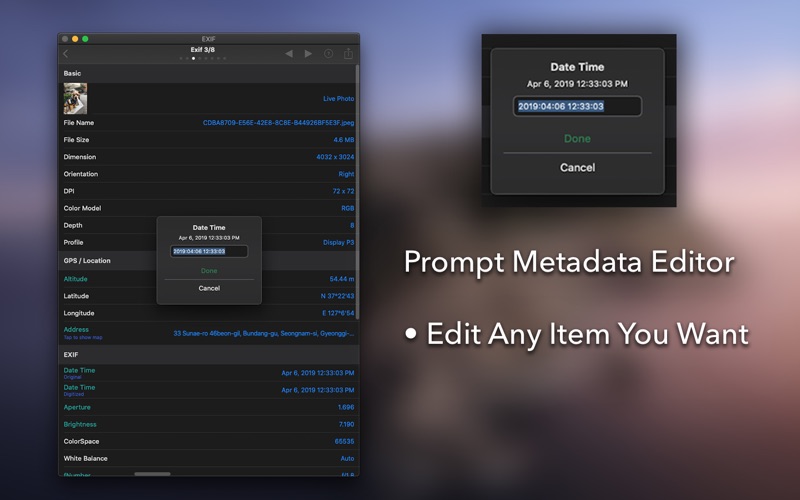 exif - view and edit meta data iphone screenshot 4