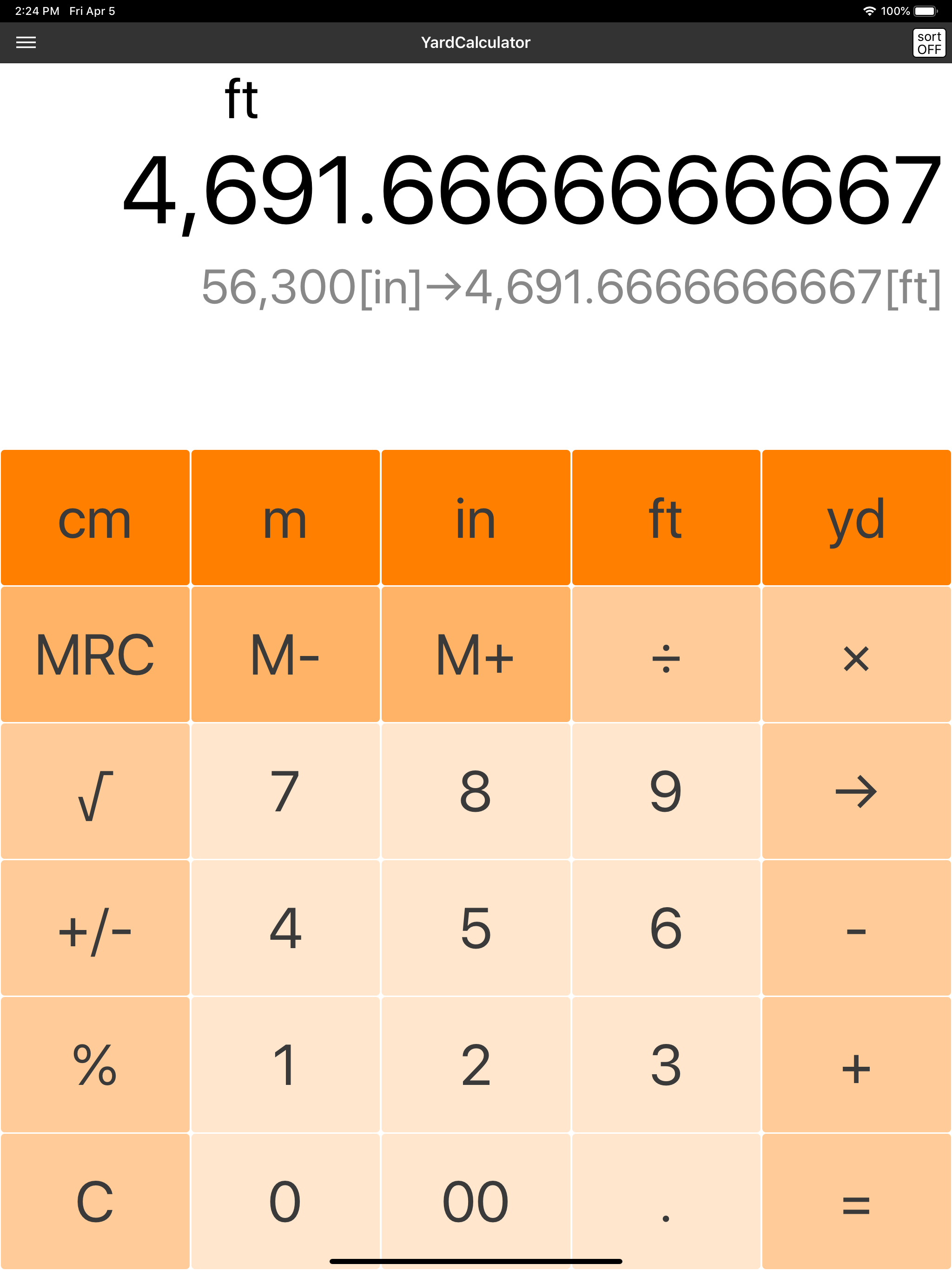 Yard Calculator -yard conv-