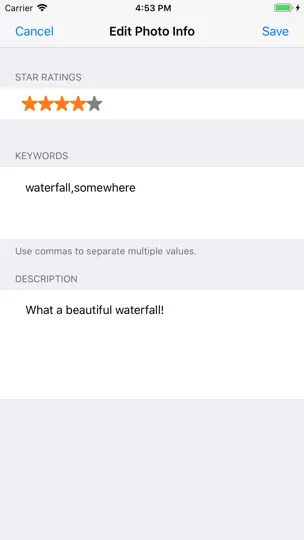 Captura de pantalla de ViewExif en iPhone 4