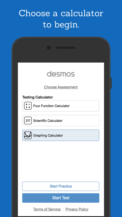 Desmos Test Mode Screenshot