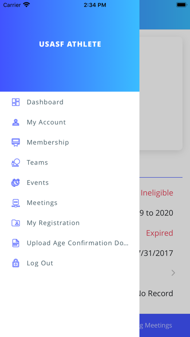 USASF Athlete Screenshot