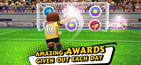 Perfect Kick 2 - Users are rewarded for their skill with impressive goal celebration visuals and can claim various daily reward icons, enhancing the competitive journey.