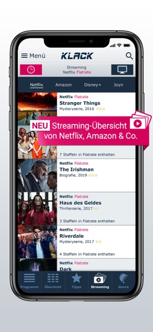 TV-Programm KLACK: Ihre TV-App dans l'App Store