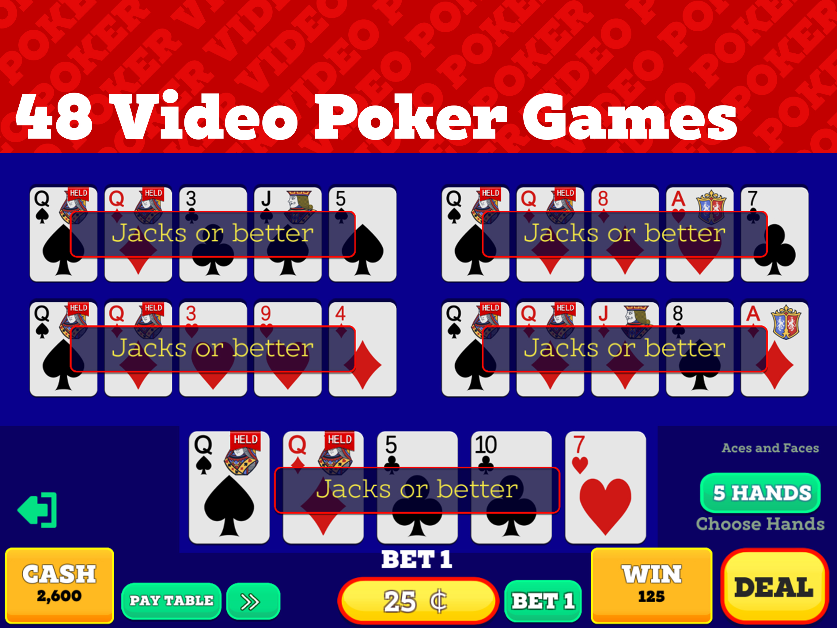 Video Poker Vegas Multi Hand screenshot 6