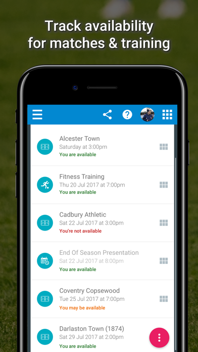 TeamStats - Football Team App Screenshot