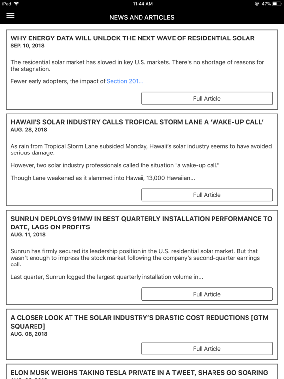 Sunrise by ION Solar iPad screenshot 5 - Utilities app