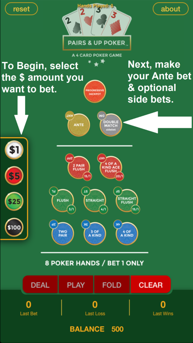 Pairs & Up Poker screenshot 2
