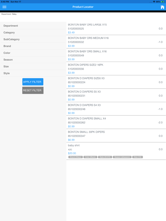mInventory app iPad screenshot