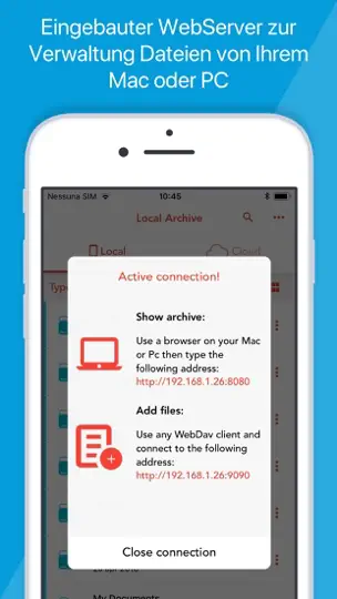 Screenshot von Amerigo File Manager auf dem iPhone 8