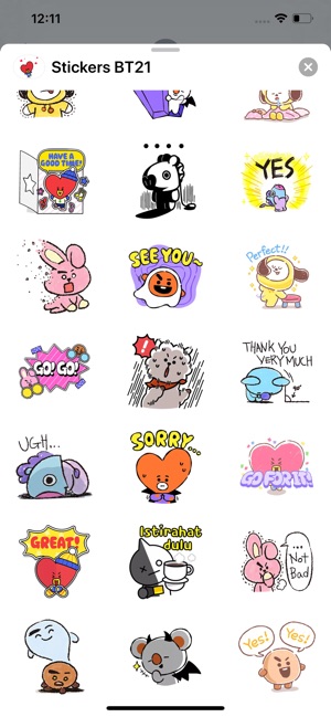 BTS x BT21 Sticker Sheet — San José Made