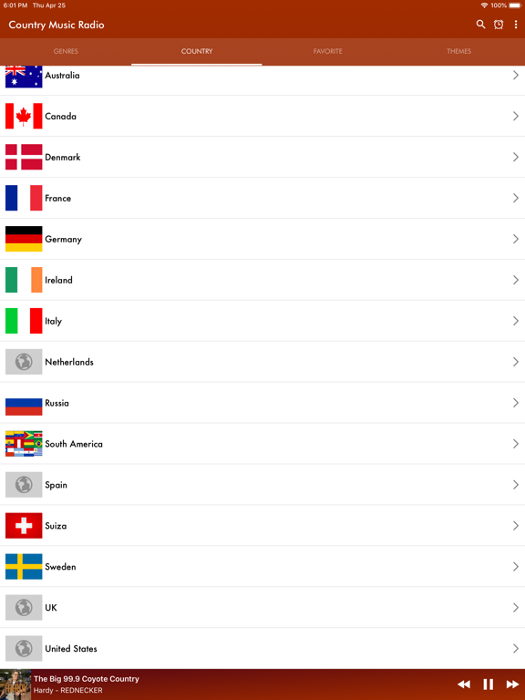 Country Music Radio app iPad screenshot 4 - Music app
