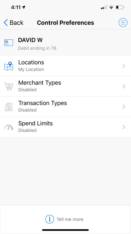 CFB Card Control App