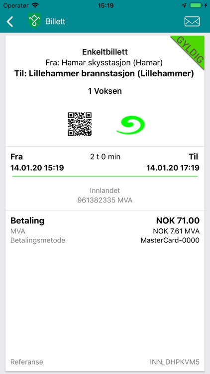 Innlandstrafikk Billett