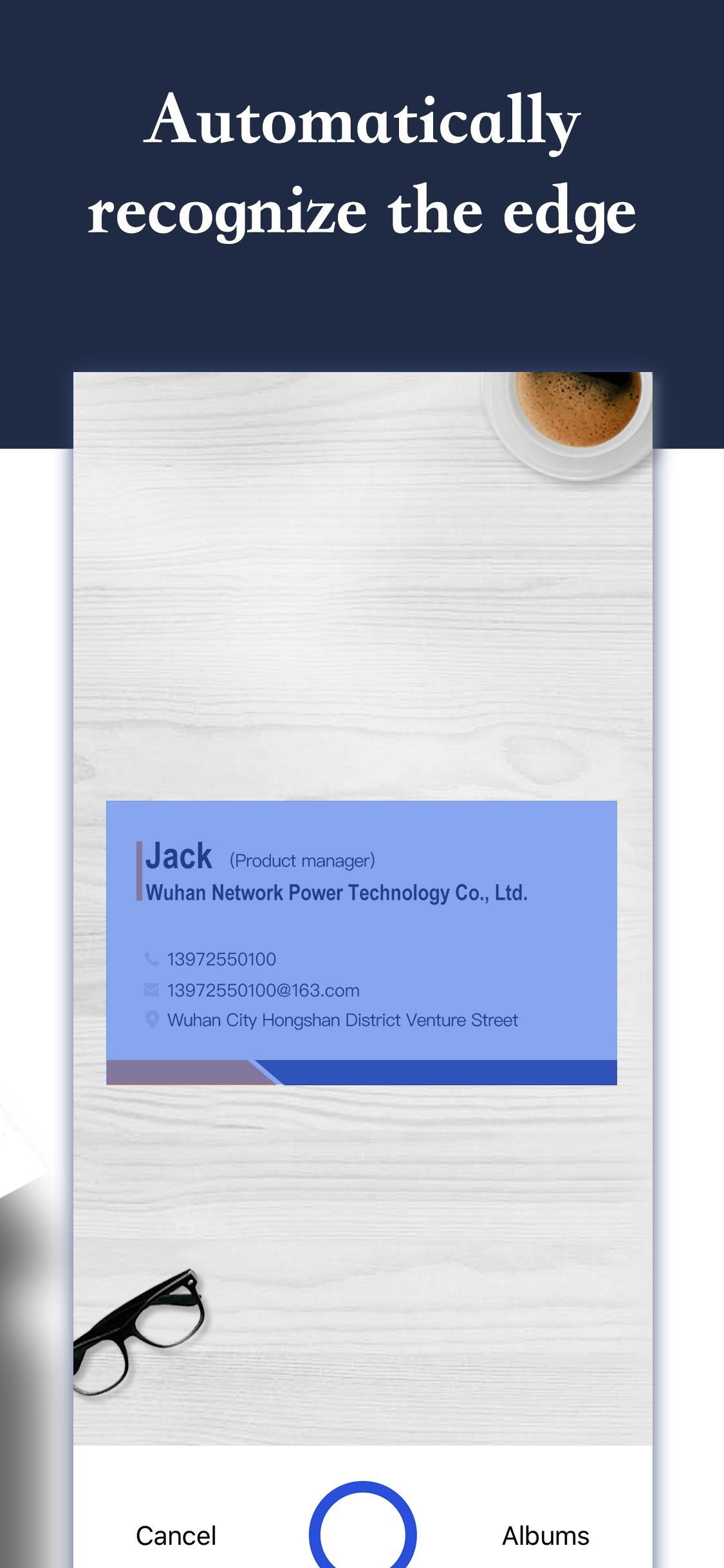 business card scanner & holder