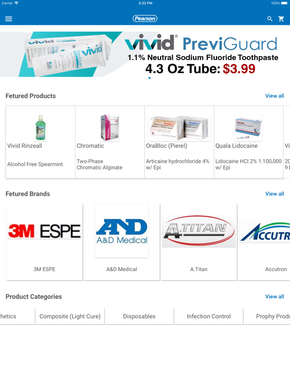 Pearson Dental Supply Mobile iPad screenshot 3 - Shopping app