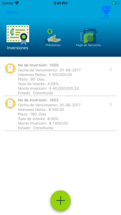 CoopeUna Móvil iPhone screenshot