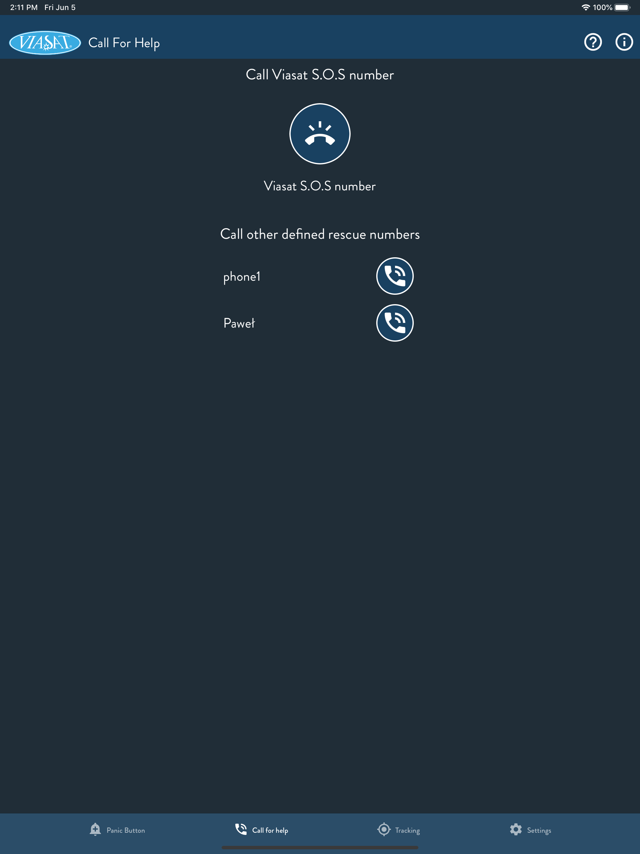 Viasat Panic Button