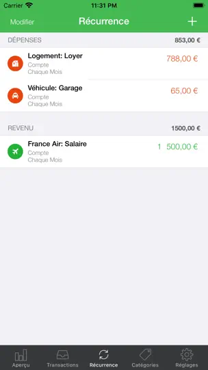 Capture d'écran de Portefeuille sur iPhone 5