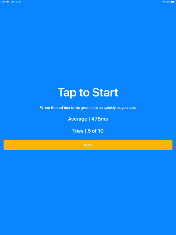 Reaction Speed Pro iPad screenshot 5 - Entertainment app