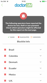 IMEI Blacklist screenshot