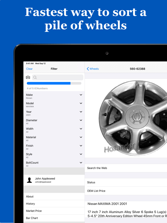 WheelSpotter iPad screenshot 1 - Business app
