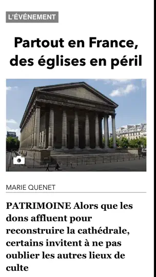 Capture d'écran de L’ancienne App Du JDD sur iPhone 4