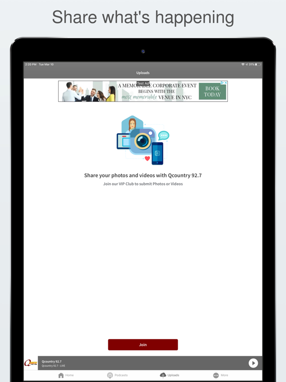 Qcountry 92.7 iPad screenshot 4 - Music app