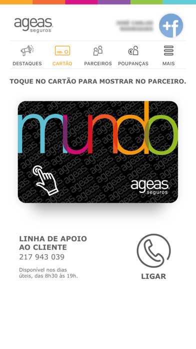 Cartão Mundo Ageas Seguros Screenshot
