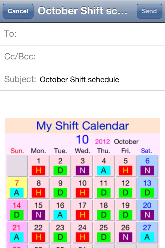 My勤務カレンダー screenshot 2