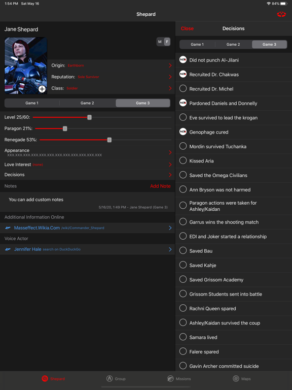 MEGameTracker iPad screenshot 6 - Reference app