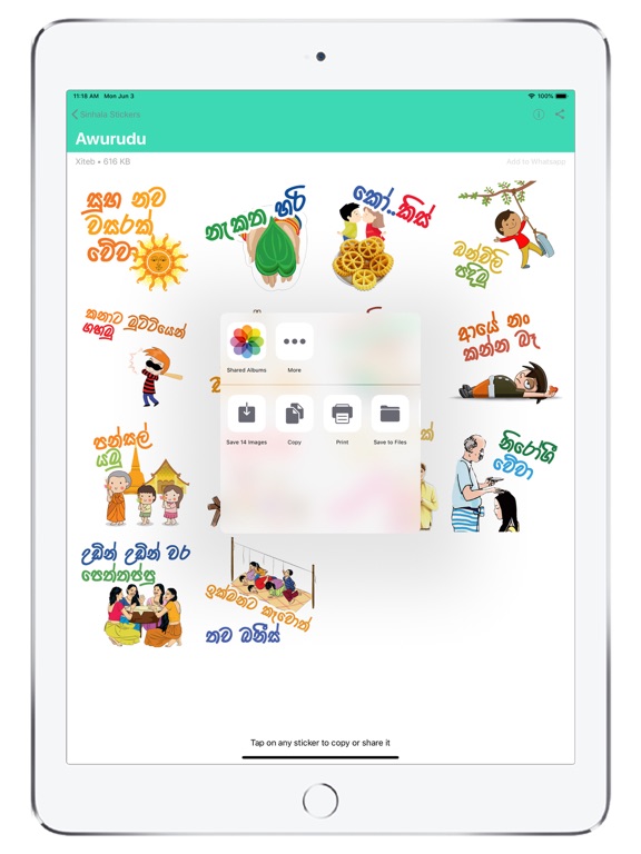 Sinhala Stickers iPad screenshot 4 - Social Networking app